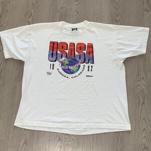Vintage 90s Softball Airline World Series 1992 USASA‎ Colorado White Tee XL